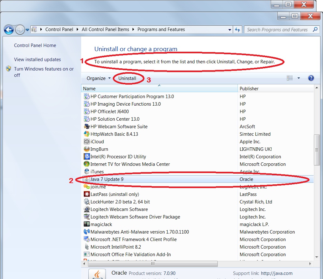 Deleting Programs On Windows 7