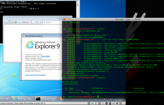 Rapid 7 shows an attack on a Windows 7 system using this exploit.