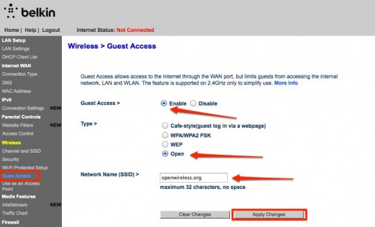 Belkin Router Guest Wifi Settings