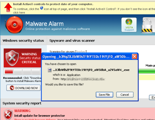 Examples of malicious banners and messages.